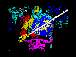 Metropolis title screen for ZX Spectrum